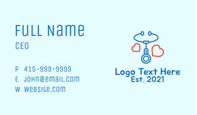 Medical Stethoscope Love Business Card Image Preview