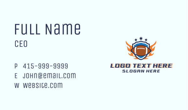 Football Fire Shield Business Card Design Image Preview