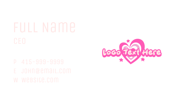 Cute Valentine Heart Business Card Design Image Preview