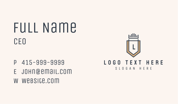 Deluxe Crown Shield Business Card Design Image Preview