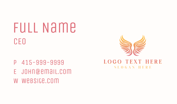 Heavenly Angel Wings Business Card Design Image Preview