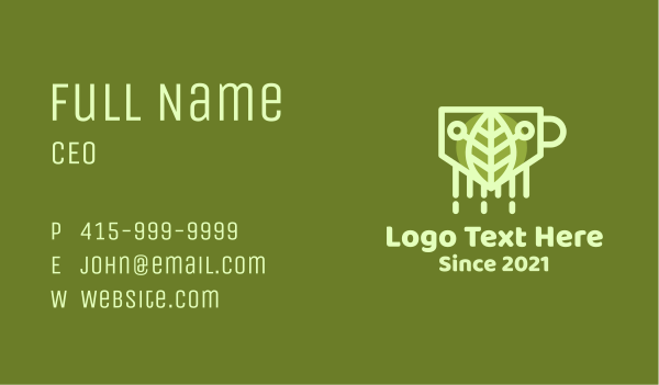 Organic Leaf Tea Business Card Design Image Preview