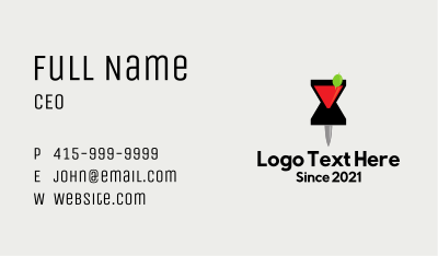 Cocktail Location Pin Business Card Image Preview