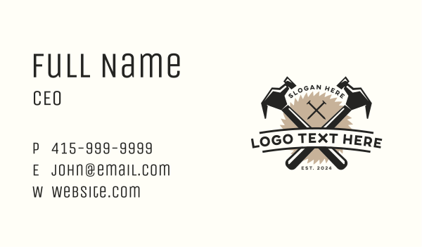 Woodwork Saw Carpentry Business Card Design Image Preview