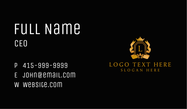 Gold Luxury Shield Letter Business Card Design Image Preview