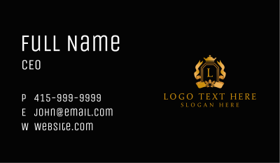 Gold Luxury Shield Letter Business Card Image Preview