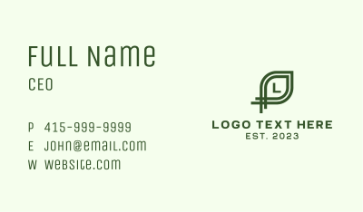 Linear Leaf Letter Business Card Image Preview