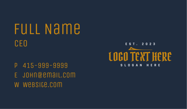 Gothic Business Wordmark Business Card Design Image Preview