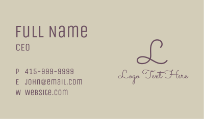 Fashion Feminine Letter Business Card Image Preview