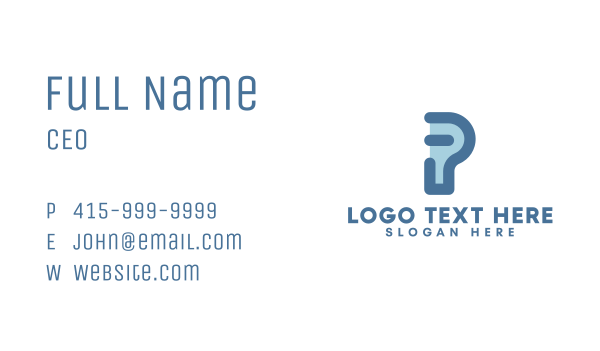 Generic Corporate Blue Letter P Business Card Design Image Preview