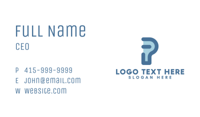 Generic Corporate Blue Letter P Business Card Image Preview