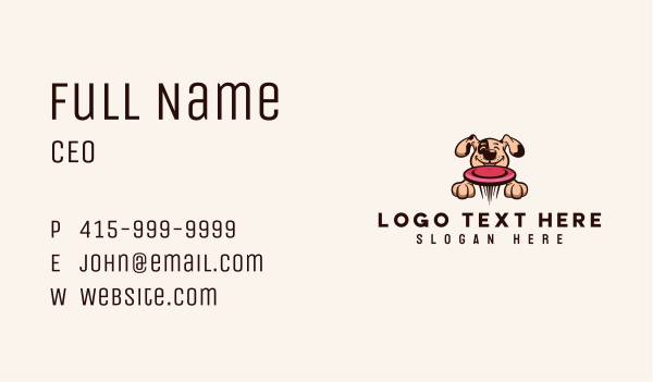Dog Play Frisbee Business Card Design Image Preview