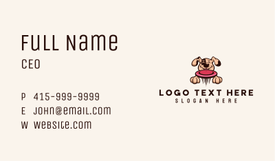 Dog Play Frisbee Business Card Image Preview