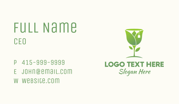 Green Tulip Tea Business Card Design Image Preview