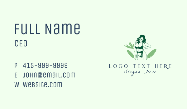 Natural Woman Swimwear Model Business Card Design Image Preview