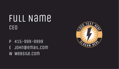 Electric Spark Electricity Business Card Image Preview