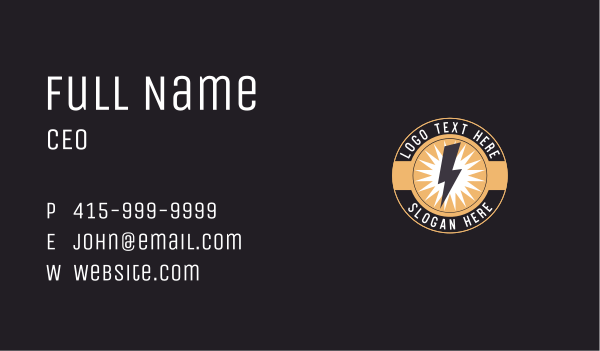 Electric Spark Electricity Business Card Design Image Preview