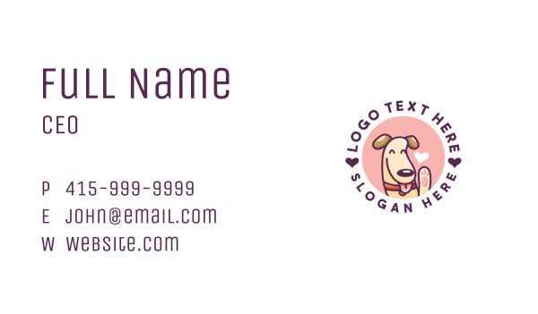 Happy Pet Dog Business Card Design Image Preview