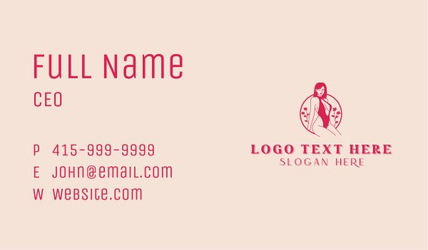 Floral Bikini Swimsuit Business Card Design Image Preview