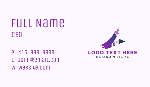 Paint Brush House Business Card Design Image Preview