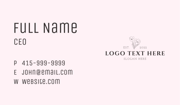 Classy Flower Boutique Wordmark  Business Card Design Image Preview