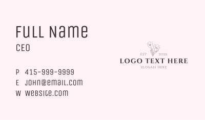 Classy Flower Boutique Wordmark  Business Card Image Preview