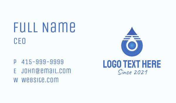 Blue Droplet Core  Business Card Design Image Preview