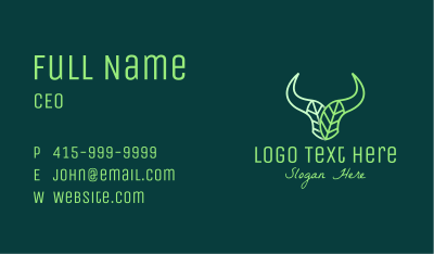 Green Bull Leaves Business Card Image Preview