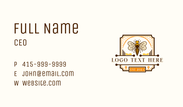 Honey Bee Wasp Business Card Design Image Preview