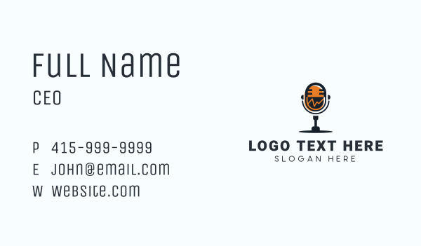 Podcast Talk Radio Microphone  Business Card Design Image Preview