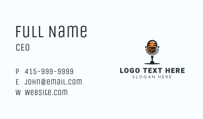 Podcast Talk Radio Microphone  Business Card Image Preview