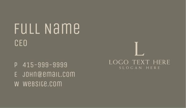 Luxury Fashion Boutique Lettermark Business Card Design Image Preview