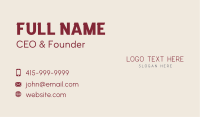 Slim Minimalist Wordmark Business Card Image Preview