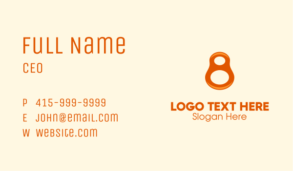 Orange Modern Number 8  Business Card Design Image Preview
