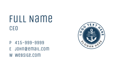 Nautical Ship Anchor Business Card Image Preview