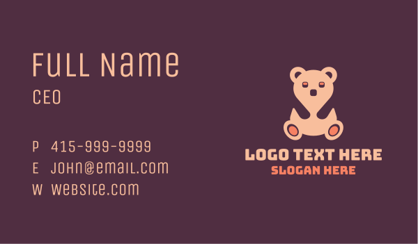 Pink Teddy Bear Business Card Design Image Preview