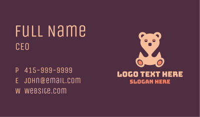 Pink Teddy Bear Business Card Image Preview