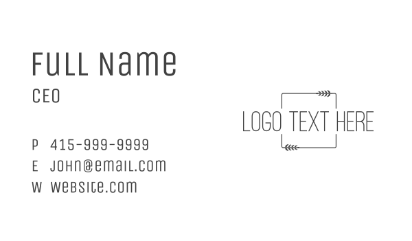 Minimalist Elegant Wordmark  Business Card Design Image Preview