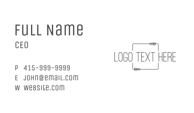 Minimalist Elegant Wordmark  Business Card