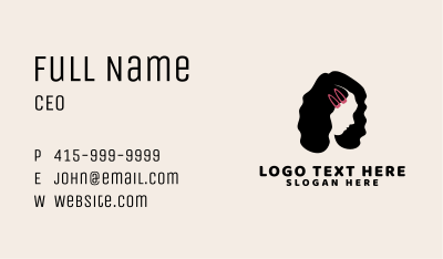 Curly Girl Hair Pin Business Card Image Preview