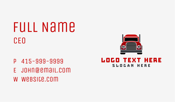 Red Logistics Truck Business Card Design Image Preview