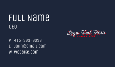 Cursive Shadow Wordmark Business Card Image Preview