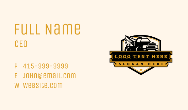 Automotive Tow Truck Business Card Design Image Preview