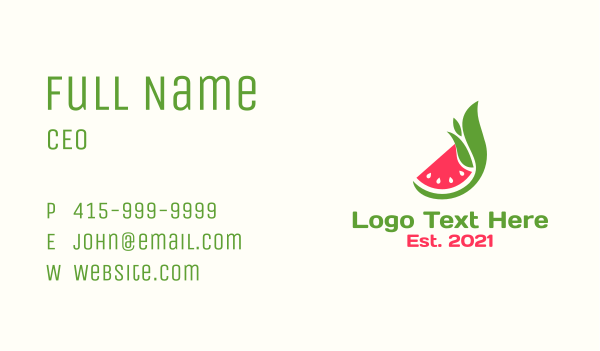 Watermelon Fruit Harvest  Business Card Design Image Preview