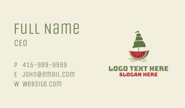 Watermelon Ship Business Card Design Image Preview