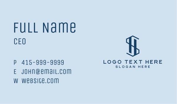 Industrial Tech Monogram Business Card Design Image Preview