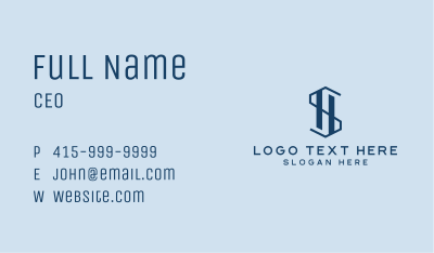 Industrial Tech Monogram Business Card Image Preview