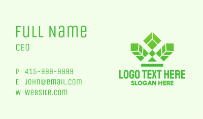 Green Leaf Crown Business Card Image Preview