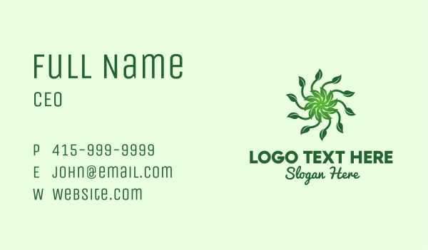 Leaf Sun Business Card Design Image Preview