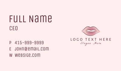 Watercolor Woman Lips Business Card